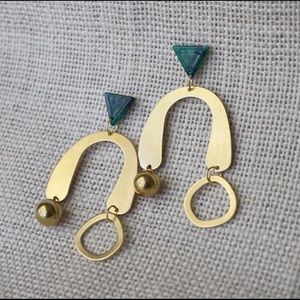 Asymmetrical Brass Earrings
